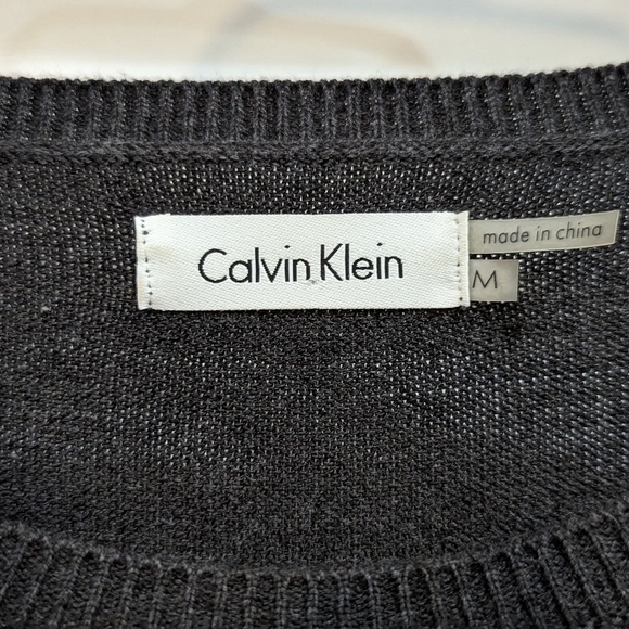 Calvin Klein Long Sleeve Black and White Striped Sweater Dress - Picture 4 of 6